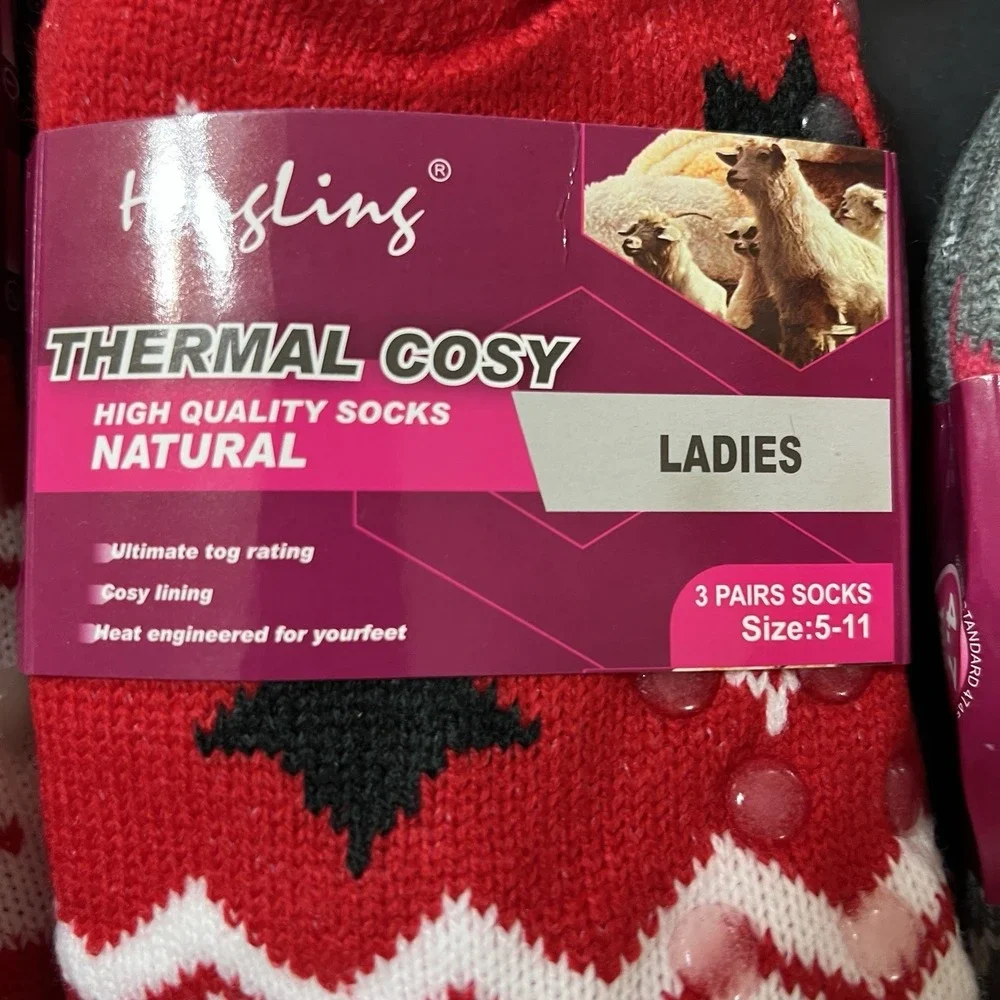 Sherpa Fleece Lined Winter Christmas Cozy  With Non Skid Slipper Socks Lot Of 10